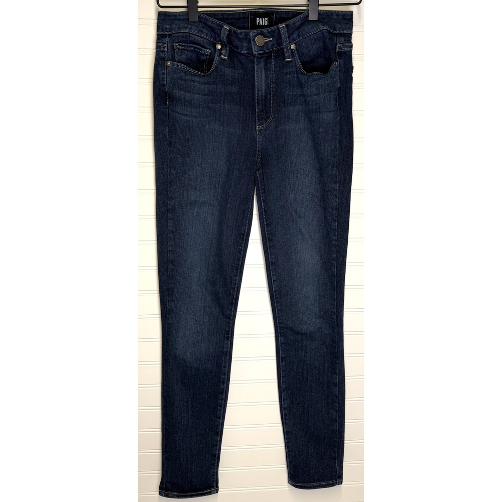 Paige Hoxton Ankle High Rise Skinny Jeans Dark Wash Size 27 Made in USA Soft